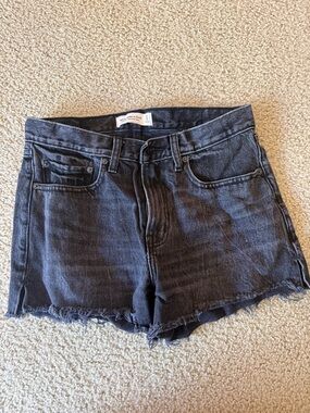 Abercrombie & Fitch Charcoal Wash Mid-Rise Boyfriend Shorts